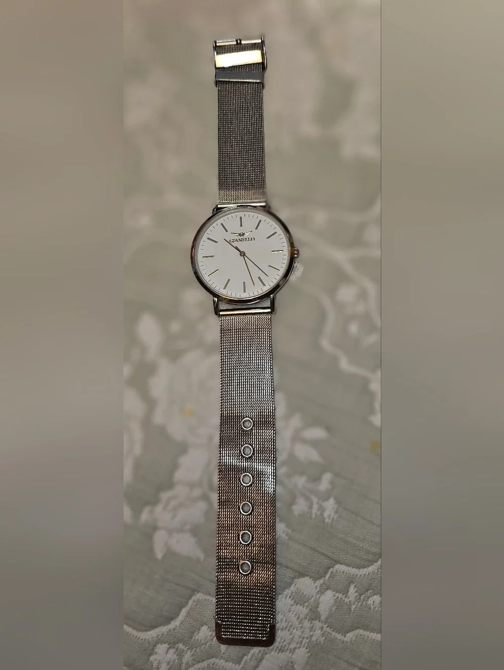 Gianello Stainless Steel Case Back Slim Case Mesh Bracelet Watch Italian Design